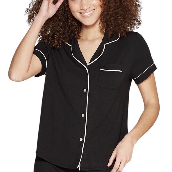 Stars Above Women’s Black Sleep Shirt with White Trim, Size XXL, NWOT - Picture 1 of 8